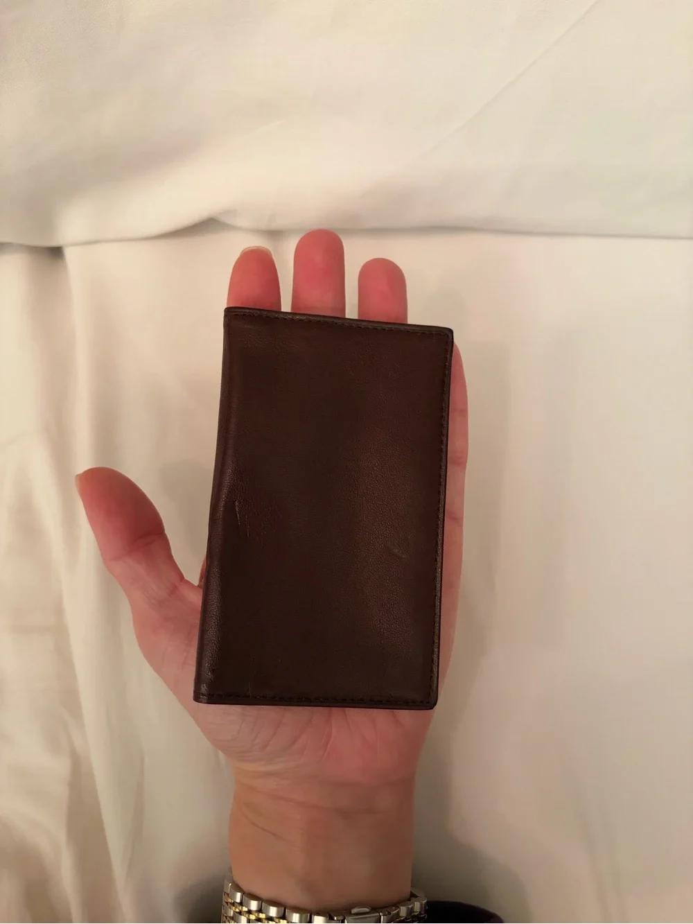 Vintage Brown Leather Edwards Italy Bi-Fold Card Wallet